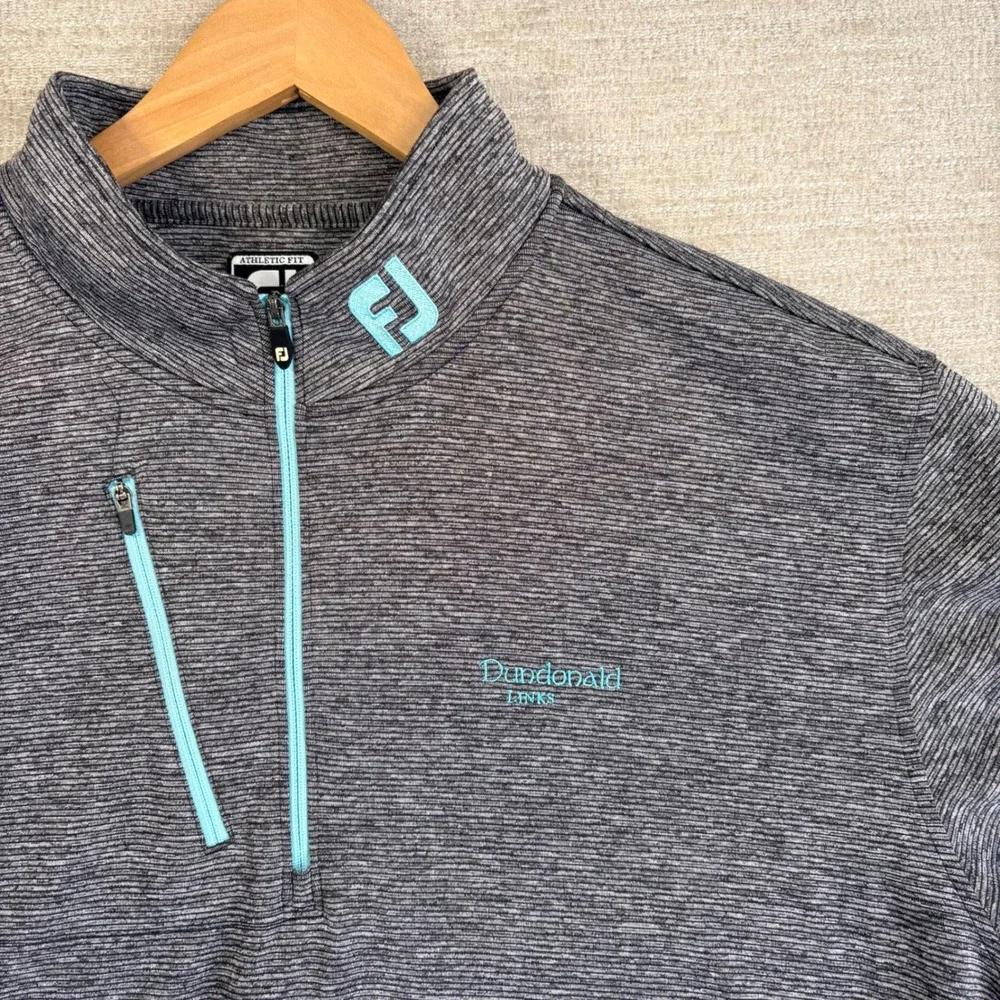 FOOT JOY FJ Men XL Approach Quarter-Zip Performance Pullover DUNDONALD LINKS EUC